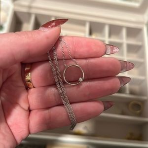 Simple Circle Necklace with Gem